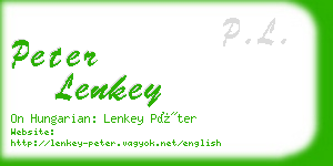 peter lenkey business card